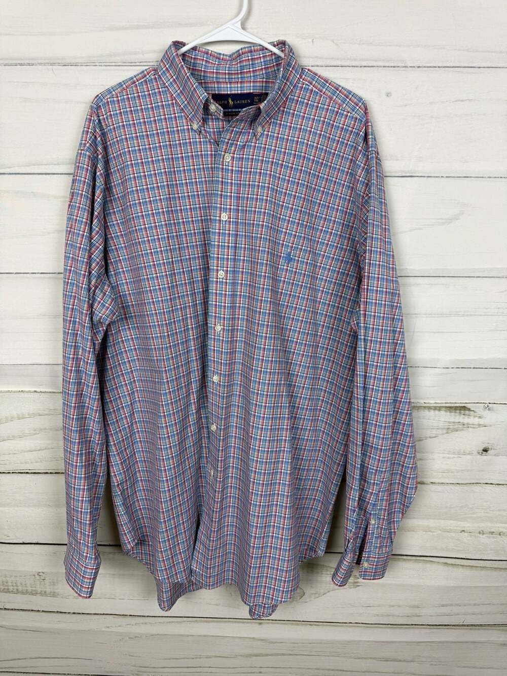 Ralph Lauren Classic Fit Plaid Button Down Shirt XLT
